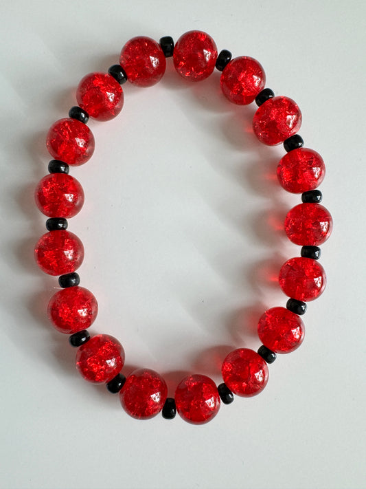 Bracelet - crystal red/black