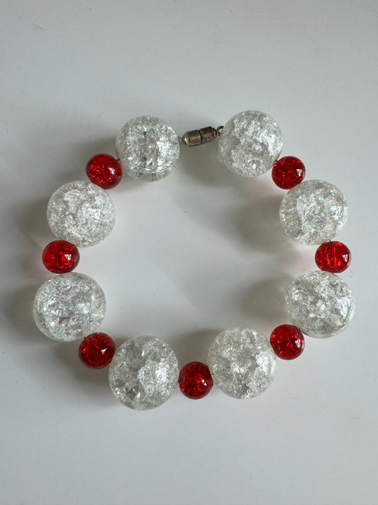 Bracelet - crystal red/white