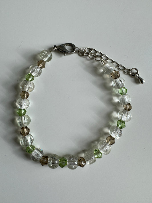 Bracelet - crystal white/green/brown