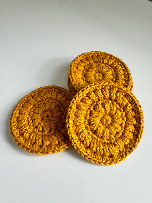 Reusable face pads - Mustard